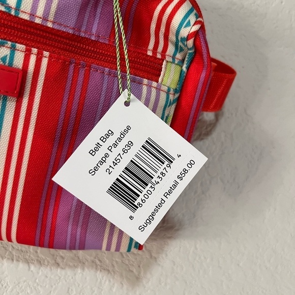 NWT Green/Pink/Red Striped/Tribal Print Vera Bradley Fanny Pack - Picture 4 of 7